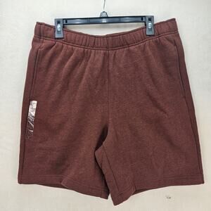 VRST MEN'S LARGE 8" CLASSIC FLEECE BROWN HEATHER SHORTS NWT